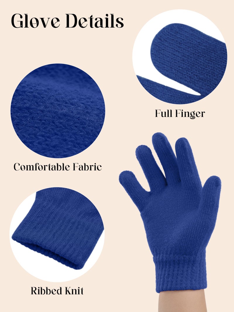 Cooraby 12 Pairs Kid's Winter Magic Gloves Children Stretchy Warm Magic Gloves Boys or Girls Knit Gloves for 6-12 Years - Image 3